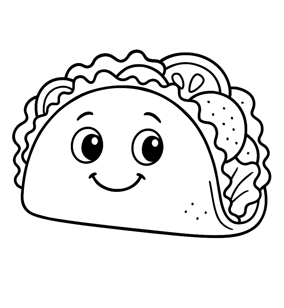 Tortilla, דף צביעה להדפסה לילדים