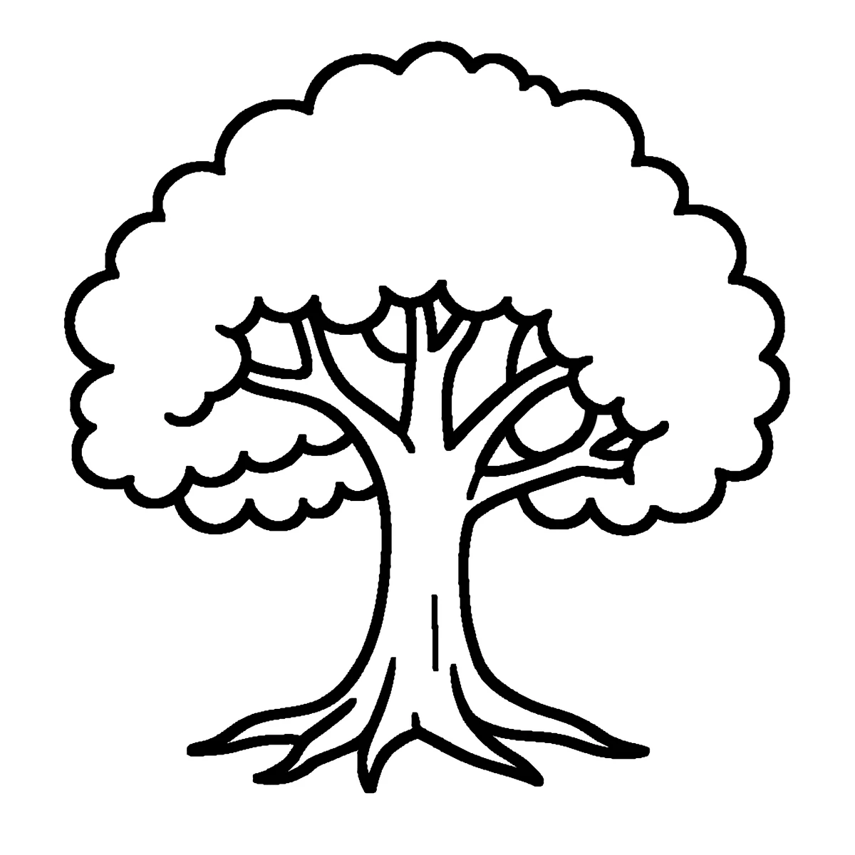 Tree, דף צביעה להדפסה לילדים