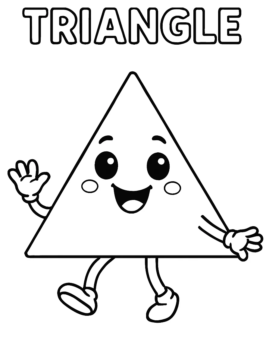 Triangle Shape, דף צביעה להדפסה לילדים