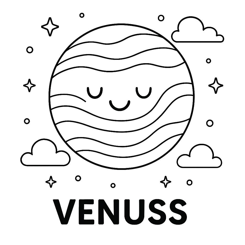 Venus, דף צביעה להדפסה לילדים