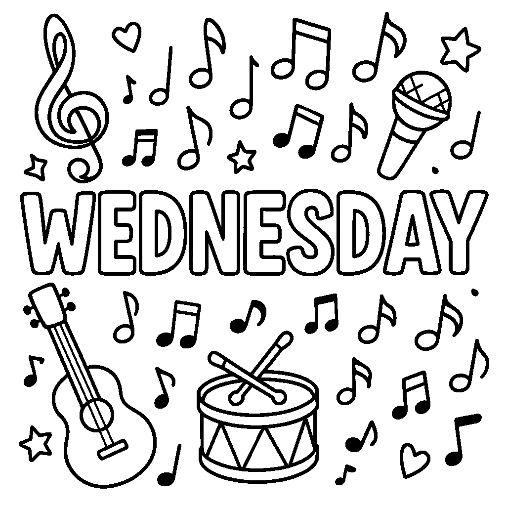 Wednesday, דף צביעה להדפסה לילדים