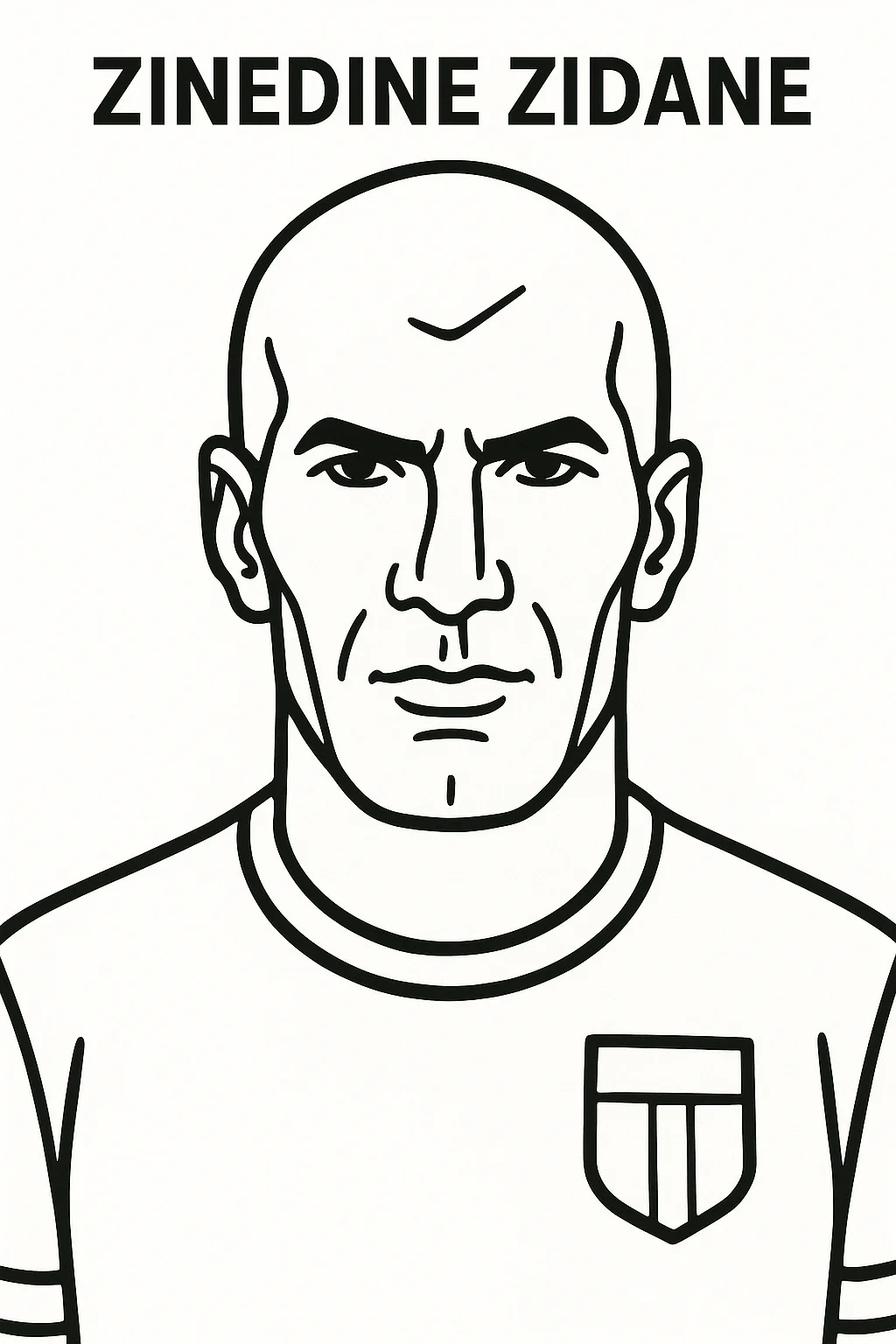 Zinedine Zidane, דף צביעה להדפסה לילדים